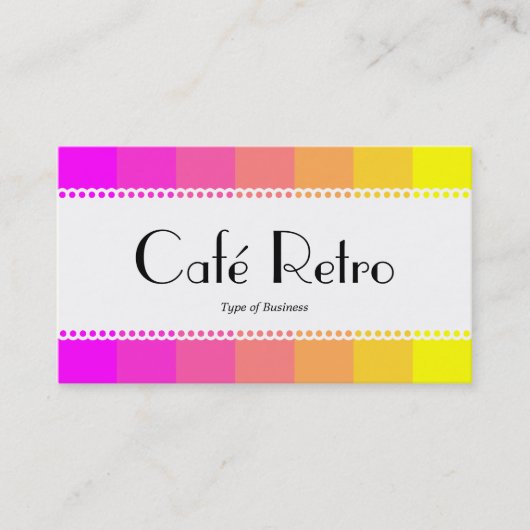 Café Retro (gescand) - magenta-geel Visitekaartje (Voorkant)