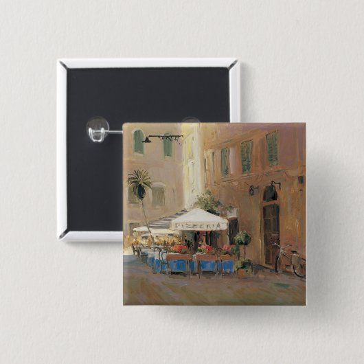 Café Roma Vierkante Button 5,1 Cm (Voorkant /achterkant)