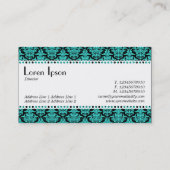 Café Romana (gescand) Aqua Damask Visitekaartje (Achterkant)