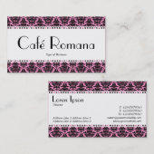 Café Romana (gescand) Black Damask Visitekaartje (Voorkant / Achterkant)