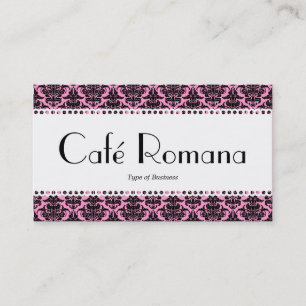 Café Romana (gescand) Black Damask Visitekaartje