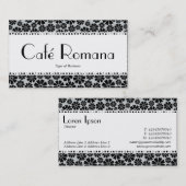 Café Romana (gescand) Floral Pattern Visitekaartje (Voorkant / Achterkant)