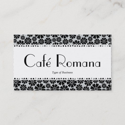 Café Romana (gescand) Floral Pattern Visitekaartje (Voorkant)
