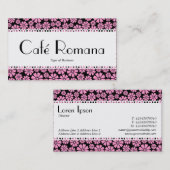 Café Romana (gescand) Floral Pattern Visitekaartje (Voorkant / Achterkant)