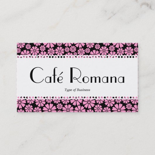 Café Romana (gescand) Floral Pattern Visitekaartje (Voorkant)