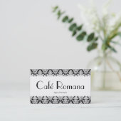 Café Romana (gescand) White Damask Visitekaartje (Staand voorkant)
