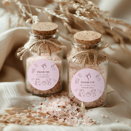 Café Roze Strik Cafe Bebe Meisje Baby Shower Decor Ronde Sticker