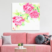 Café Rozen Canvas Afdruk (Insitu (Woonkamer))