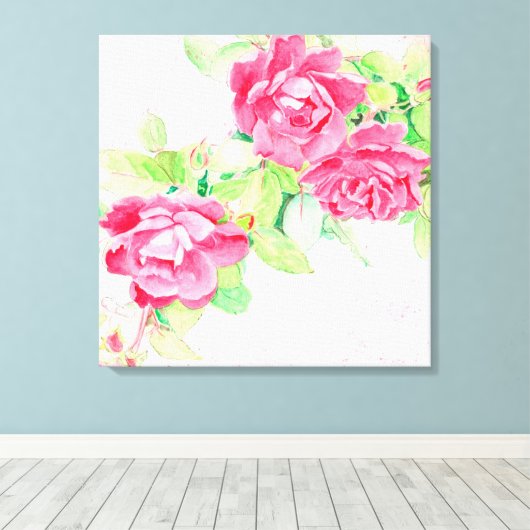 Café Rozen Canvas Afdruk (Insitu (Houten vloer))