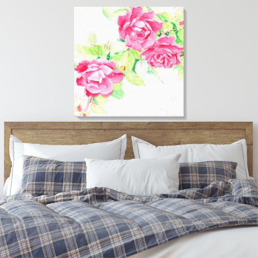 Café Rozen Canvas Afdruk (Insitu (Slaapkamer))