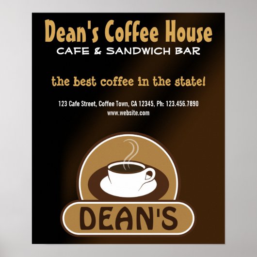 Cafe Shop Coffee Cup Aangepaste marketingPosters Poster (Voorkant)
