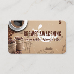 Cafe Shop   Gebrouwen koffie en bonen Visitekaartje