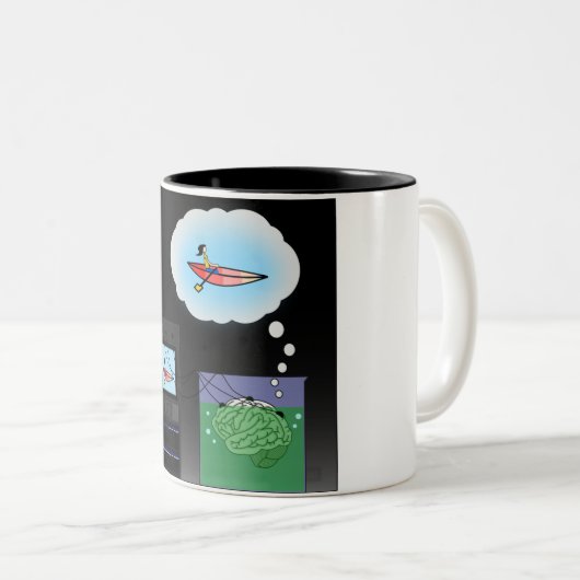 cafe solipsitas  tweekleurige koffiemok (Voorkant rechts)