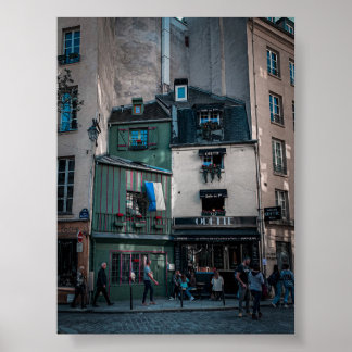 Cafe straatbeelden in Parijs Poster