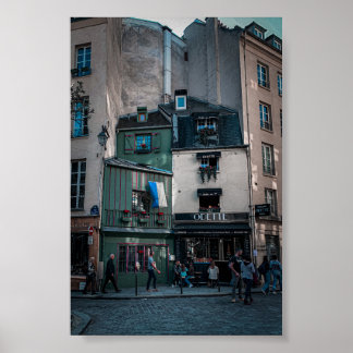 Cafe straatbeelden in Parijs Poster
