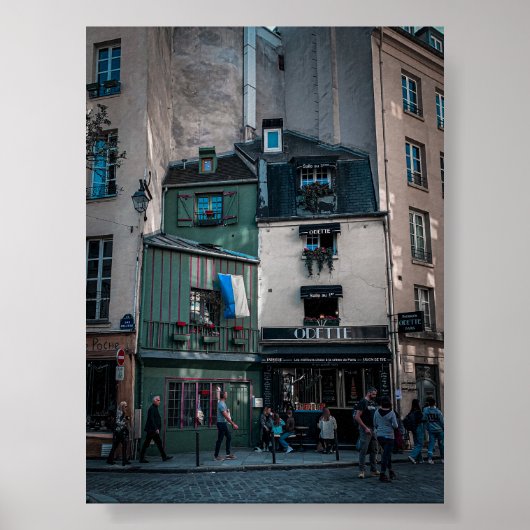 Café Street Uitzichten in Parijs Poster (Voorkant)