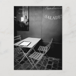 café-tafel in Parijs en stoelen Briefkaart