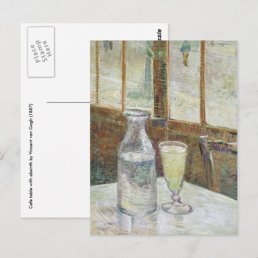 Café-tafel met Briefkaart in de dop (Voorkant / Achterkant)