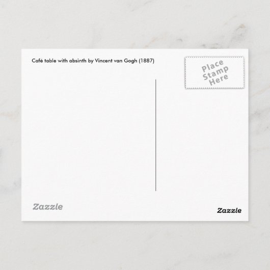 Café-tafel met Briefkaart in de dop (Achterkant)