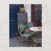 Cafe-tafel met rolstoelen in Parijs, Frankrijk Briefkaart (Voorkant)