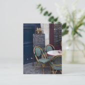 Cafe-tafel met rolstoelen in Parijs, Frankrijk Briefkaart (Staand voorkant)