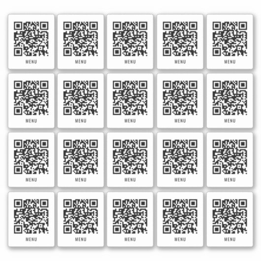 Cafe Tafel QR Code Sticker | Digitaal Menu Scannen (Voorkant)