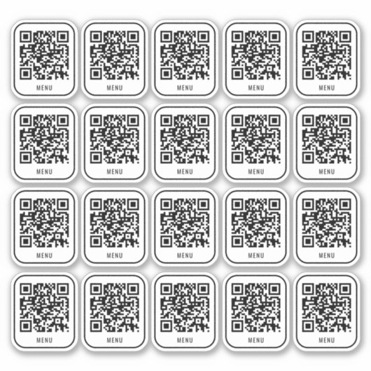 Cafe Tafel QR Code Sticker | Digitaal Menu Scannen (Voorkant)