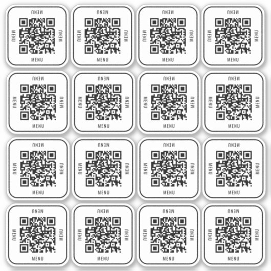 Cafe Tafel QR Code Sticker | Digitaal Menu Scannen (Voorkant)
