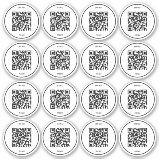 Cafe Tafel QR Code Sticker | Digitaal Menu Scannen (Voorkant)