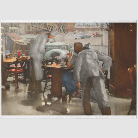 Cafe - Tafel voor één 1941 Tissuepapier (Voorkant)