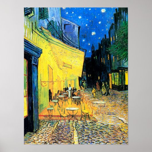 Café Terrace at Night (1888) Vincent Van Gogh Art Poster (Voorkant)