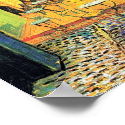 Café Terrace at Night (1888) Vincent Van Gogh Art Poster (Hoek)