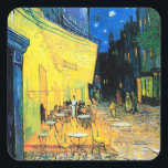 Café Terrace at Night (1888) Vincent Van Gogh art Vierkante Sticker<br><div class="desc">Deze charmante en verfijnde stickers van kunstpapier voor kantoorbenodigdheden zijn voorzien van het lyrische Post-Impressionistische schilderij "Café Terrace at Night" (1888) van Vincent Van Gogh. Van Gogh's schilderijen luisteren met genade en tijdloze schoonheid vanwege zijn expressieve, spontane penseelstreken. In 1888 creëerde de beroemde kunstenaar Vincent van Gogh van het Nederlands...</div>