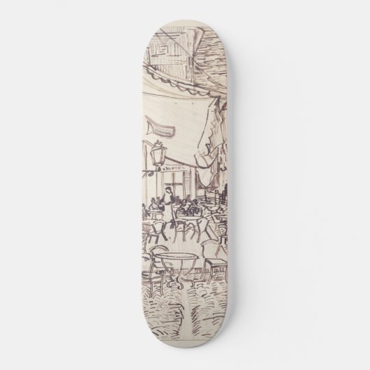 Cafe Terrace at Night, Fine Art Sketch, Van Gogh Persoonlijk Skateboard (Voorkant)