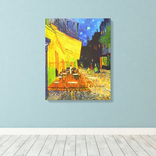 Cafe Terrace bij nacht Canvas Afdruk (Insitu (Houten vloer))