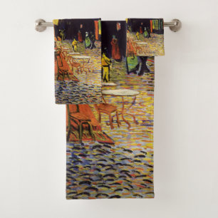 Cafe Terrace bij nacht door Van Gogh Bad Handdoek