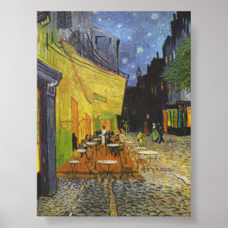 Cafe Terrace bij nacht door Van Gogh Poster