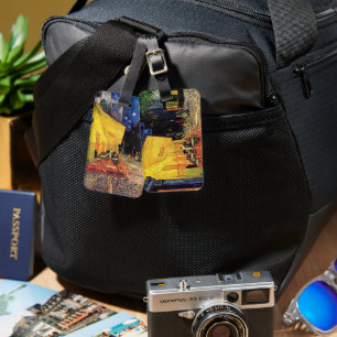 Cafe Terrace bij nacht door Vincent van Gogh Bagagelabel