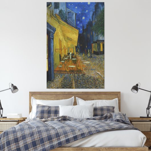 Cafe Terrace bij nacht door Vincent van Gogh Canvas Afdruk (Insitu (Slaapkamer))