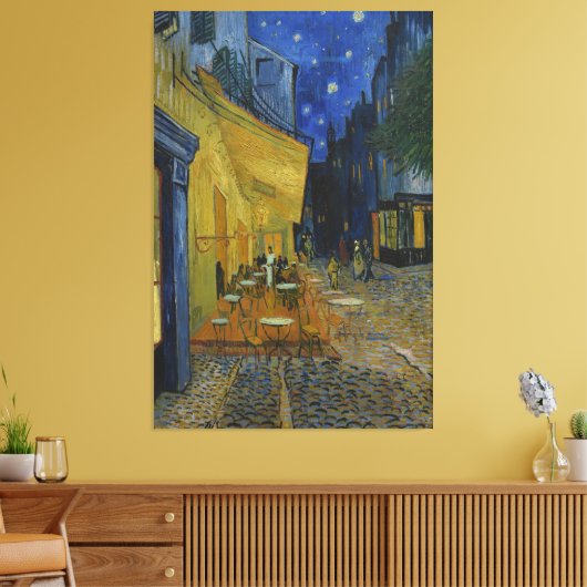 Cafe Terrace bij nacht door Vincent van Gogh Canvas Afdruk (Insitu (Woonkamer))