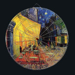 Cafe Terrace bij nacht door Vincent van Gogh Dartbord<br><div class="desc">Cafe Terrace op de Place du Forum door Vincent van Gogh is een kunstschilderij van de impressionistische architectuur van het cityscape schilderij. Een uitzicht buiten van een restaurant met tafels, stoelen, serveerders en mensen die eten. Een mooie nacht met sterren aan de hemel in Arles, Frankrijk. Over de kunstenaar: Vincent...</div>