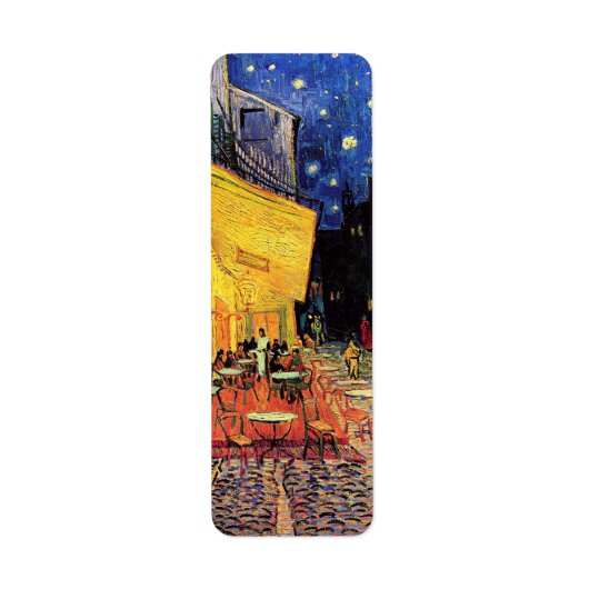 Cafe Terrace bij nacht door Vincent van Gogh Etiket (Voorkant)