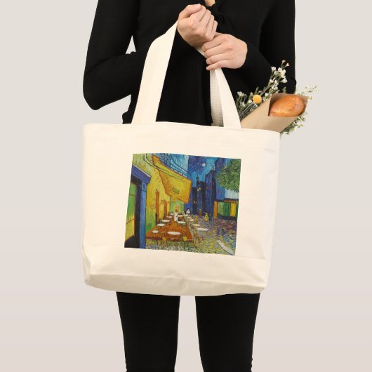 Cafe Terrace bij nacht door Vincent Van Gogh Grote Tote Bag (Voorkant (product))