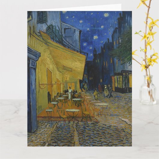 Cafe Terrace bij nacht door Vincent van Gogh Kaart (Gele Bloem)