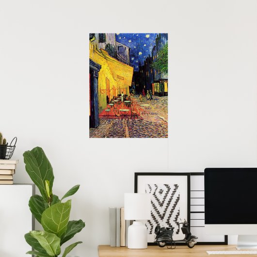 Cafe Terrace bij nacht door Vincent van Gogh Poster (Thuiskantoor)
