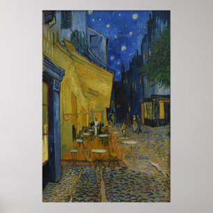 Cafe Terrace bij nacht door Vincent van Gogh Poster