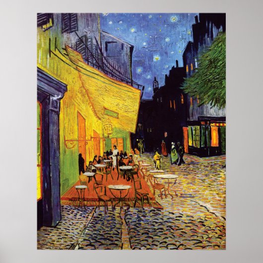 Cafe Terrace bij nacht door Vincent Van Gogh Poster (Voorkant)