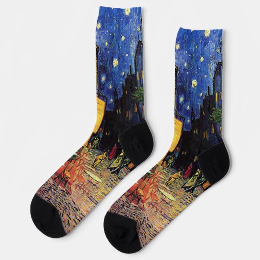 Cafe Terrace bij nacht door Vincent van Gogh Sokken (Links)