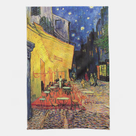 Cafe Terrace bij nacht door Vincent van Gogh Theedoek