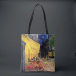Cafe Terrace bij nacht door Vincent van Gogh Tote Bag<br><div class="desc">Prachtige canvas tassen die overdreven zijn! Beschikbaar in twee stijlen en twee grootten! Cafe Terrace op de Place du Forum door Vincent van Gogh is een kunstschilderij van de impressionistische architectuur van het cityscape schilderij. Een uitzicht buiten van een restaurant met tafels, stoelen, serveerders en mensen die eten. Een mooie...</div>
